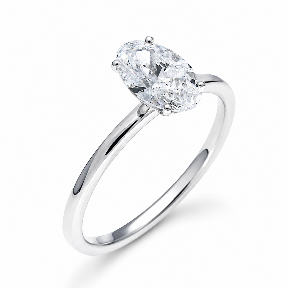 Lab-Grown Ovaal Solitair ring 1.01crt